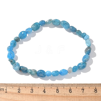 Natural Apatite Bead Stretch Bracelets X-BJEW-K213-40-1