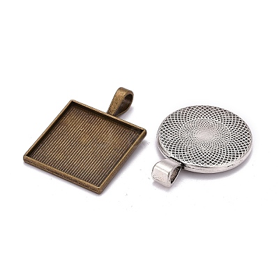 Alloy Pendant Cabochon Settings PALLOY-XCP0002-03AS-1