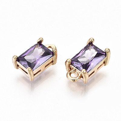 Brass Glass Rhinestone Pendants GLAA-S179-21B-RS-1