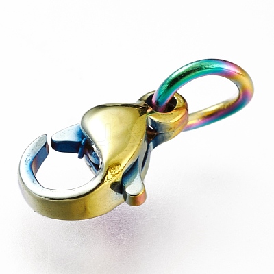 Ion Plating(IP) 304 Stainless Steel Lobster Claw Clasps STAS-G240-01A-C-1