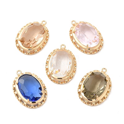 Brass with K9 Glass Pendants KK-B071-11G-1