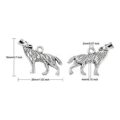 Tibetan Style Alloy Howling Wolf Pendants LS-LF1753Y-1