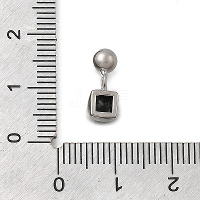 Brass Micro Pave Cubic Zirconia Square Charms KK-D500-01P-1