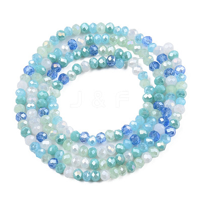 Electroplate Glass Beads Strands EGLA-T020-12F-1