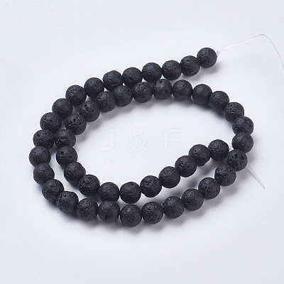 Natural Lava Rock Beads Strands G-J346-37-8mm-1