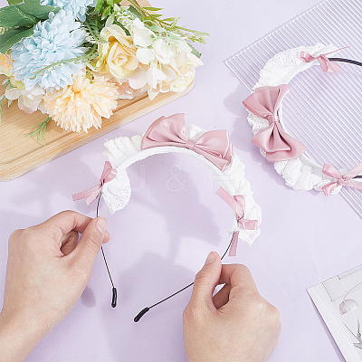 Cloth Bowknot Hair Bands for Women Girl OHAR-WH0029-12C-1