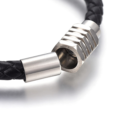 Leather Braided Cord Bracelets BJEW-E352-24P-1