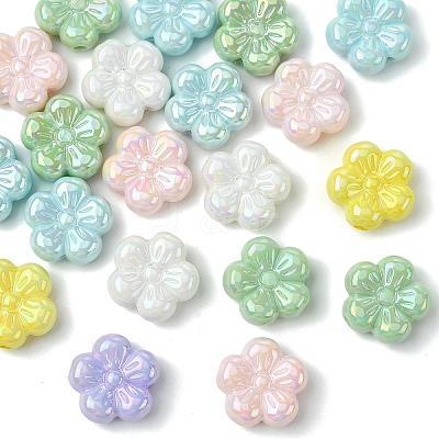 20Pcs UV Plating Opaque Acrylic Beads PACR-YW0001-46-1