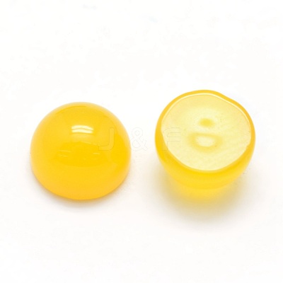 Natural Yellow Agate Cabochons G-P393-R17-10MM-1