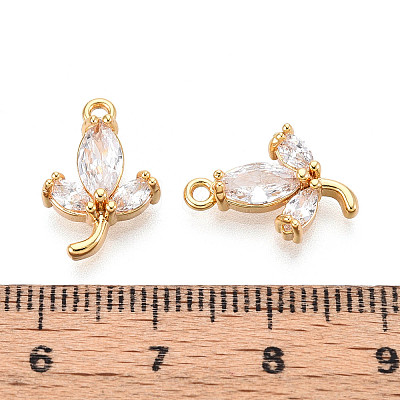 Brass Micro Pave Cubic Zirconia Pendants KK-N263-66G-1