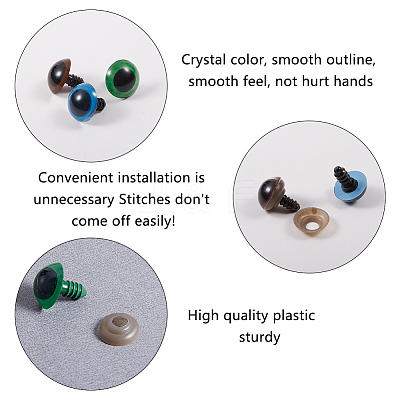 Craft Plastic Doll Eyes Stuffed Toy Eyes DIY-PH0026-18-1