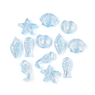 Ocean Theme Transparent Acrylic Beads TACR-T028-69C-1