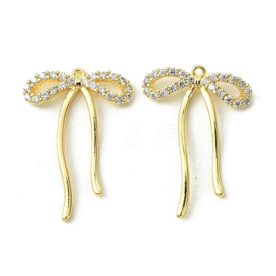 Brass Micro Pave Cubic Zirconia Pendants X-FIND-Z035-05G-1