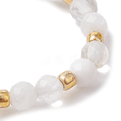 Natural Moonstone Beaded Stretch Rings RJEW-JR00867-08-1