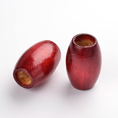 Dyed Barrel Natural Wood Beads WOOD-S619-3-LF-1