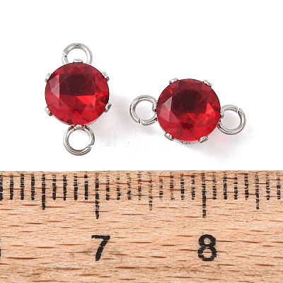 304 Stainless Steel Micro Pave Cubic Zirconia Connector Charms STAS-H240-50P-03-1