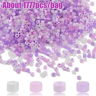 20G 4 Colors Cylinder Seed Beads SEED-YW0003-05A-1