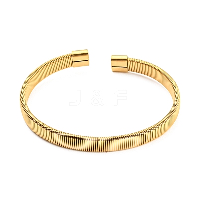 304 Stainless Steel Wire Mesh Cuff Bangles for Women BJEW-D022-01D-G-1