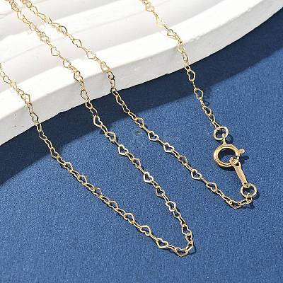1/20 14K Gold Filled Heart Link Chain Necklaces for Women NJEW-Z068-03G-02-1