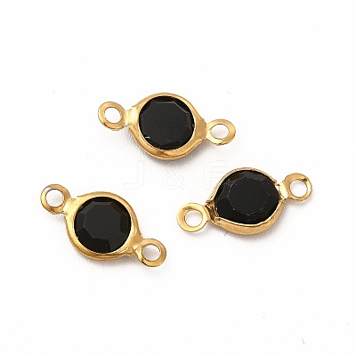 Ion Plating(IP) 304 Stainless Steel with Glass Connector Charms LS-STAS-G305-08G-08-1