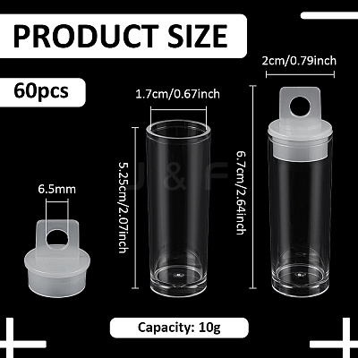 60Pcs Resin Bead Tubes with Hanging Cap CON-BC0007-69-1