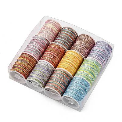 12 Rolls 12 Colors Polyester Cord OCOR-L046-B01-1