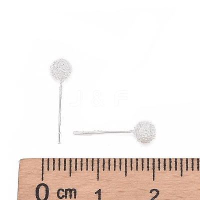 Textured 925 Sterling Silver Ball Stud Earrings LS-EJEW-L202-004A-1