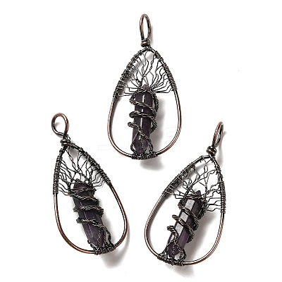 Natural Amethyst Double Terminal Pointed Faceted Bullet Big Pendants G-Q015-01F-1