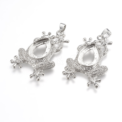 Alloy Pendant Cabochon Open Back Settings X-PALLOY-K099-09P-1