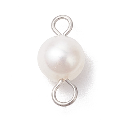 Natural Cultured Freshwater Pearl Two Sides Polished Connector Charms PALLOY-JF04041-02-1
