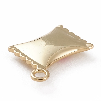 Golden Tone Brass Enamel Pendants KK-H746-01G-1