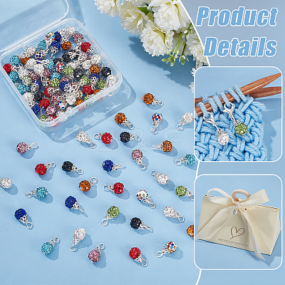 Handmade Polymer Clay Glass Rhinestone Pendants PALLOY-PH01693-1