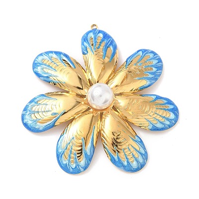 304 Stainless Steel Enamel Big Pendants STAS-L026-05G-1