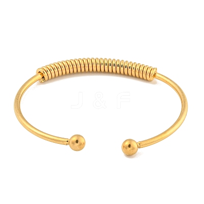 Ion Plating(IP) 304 Stainless Steel Cuff Bangles BJEW-P331-06G-1
