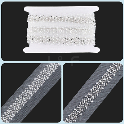 4Yards Polyester Lace Ribbon SRIB-GF0001-73A-02-1