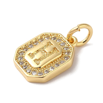 Real 18K Gold Plated Brass Micro Pave Clear Cubic Zirconia Pendants KK-L216-002G-H-1