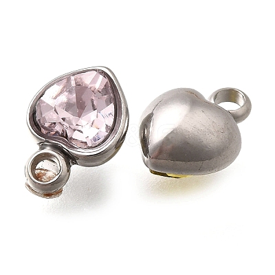 304 Stainless Steel with Rhinestone Pendants STAS-Q346-01P-1