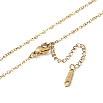 Ion Plating(IP) Initial Letter 304 Stainless Steel Pendant Necklaces NJEW-M199-01G-Z-1