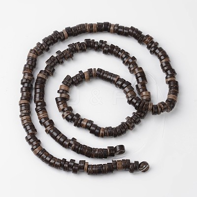 Dyed Natural Coconut Disc Bead Strands COCB-O003-07E-1