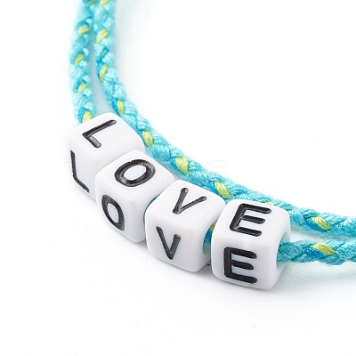 Two Loops Cotton Cord Warp Bracelets BJEW-JB06465-01-1