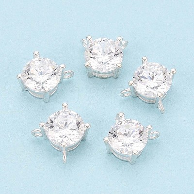 925 Sterling Silver Micro Pave Clear Cubic Zirconia Charms STER-N017-17B-S-1