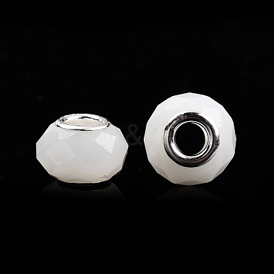 Imitation Jade Glass European Beads GPDL-N004-B14mm-B01-1