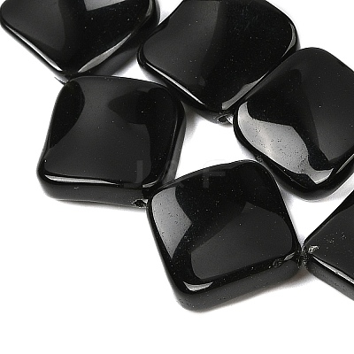 Natural Black Stone Beads Strands G-L239-18-1