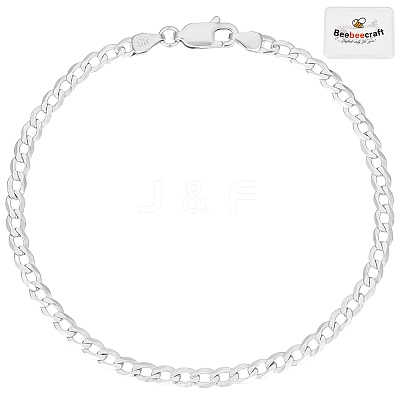 1Pc 925 Sterling Silver Curb Chain Bracelets BJEW-BBC0001-06C-1