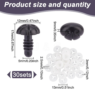 30 Sets Plastic Dog Safety Craft Noses FIND-GO0002-17D-1