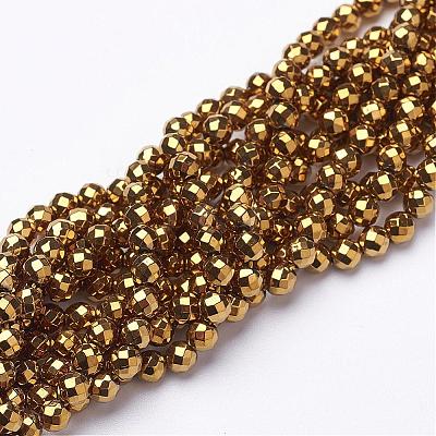 Non-Magnetic Synthetic Hematite Beads Strands G-G092-4mm-1-1