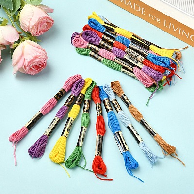 6Bundles Polyester Embroidery Floss OCOR-YW0001-25H-1