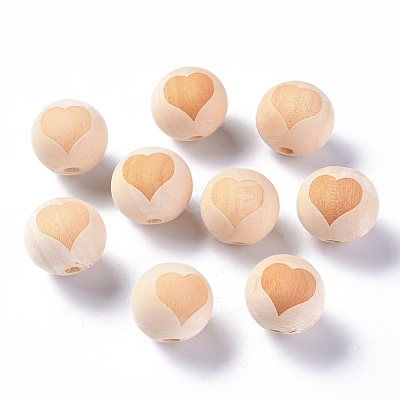 Unfinished Wood Beads X-WOOD-S036-07-1