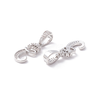 Eco-Friendly Brass Micro Pave Cubic Zirconia Pendants KK-K265-01P-C-1