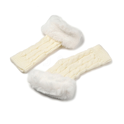 Acrylic Fibers Knitting Fingerless Gloves PW-WG53A2A-08-1